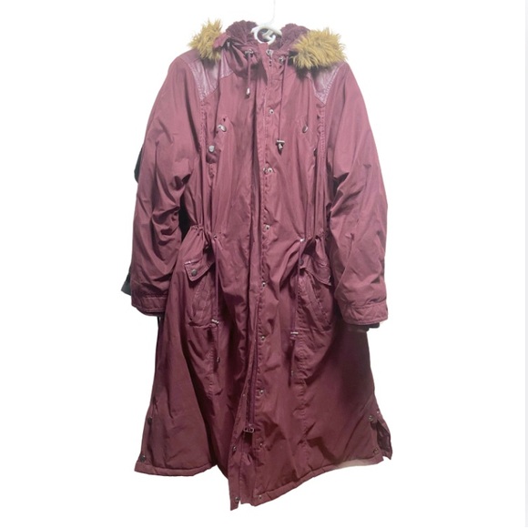Torrid Parka Coat Plus Size Winter Jacket Purple 3/4Length Drawstring Waist Hood - Picture 1 of 7